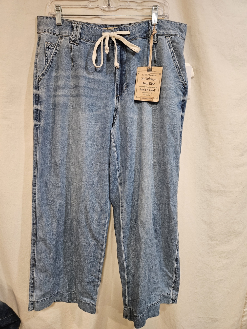 Democracy High-Rise Light Blue Drawstring Waist Jeans